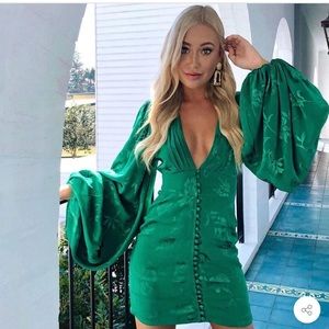 Emerald Green Rat & Boa dupe dress